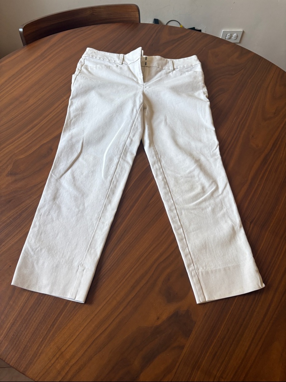 LOFT White Cropped Ankle Pants